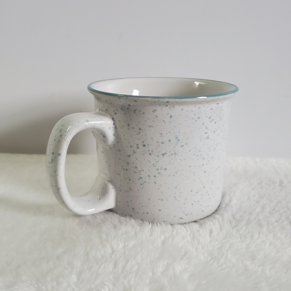 Clay Art Monogrammed I White Light Blue Teal Coffee Cup Mug 13 Oz - Picture 4 of 9